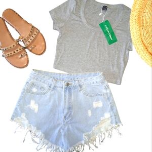 Women's Shein Outfit Shorts & Tee Size XS/2/4 New!